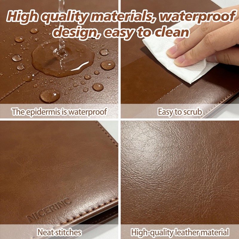 3-Ring Leather Binder,Portfolio Organizer with 5 Built-in Storage Pockets,PU Leather