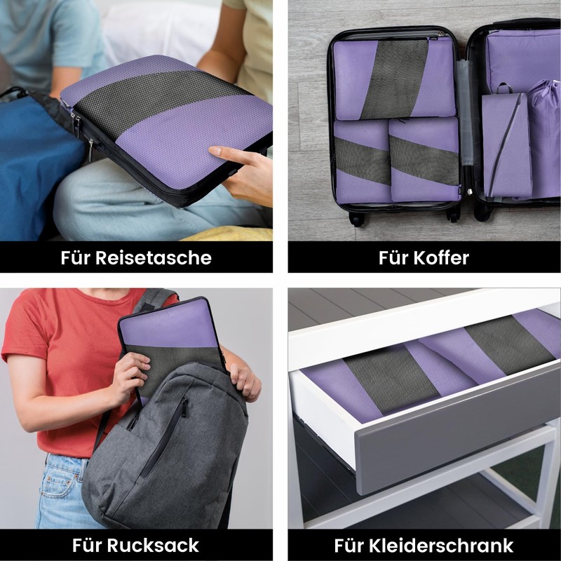 Carttiya Suitcase Organiser Compression Set, Packing Cube Set Compression Your