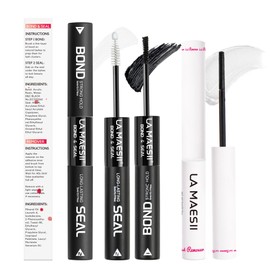LA MAESII Lash Cluster Glue & Lash Remover, Lash Bond and Seal Kit Waterproof Bond and Seal Lash Glue, Lash Remover for Lash Extensions Home Use 10ml+5ml