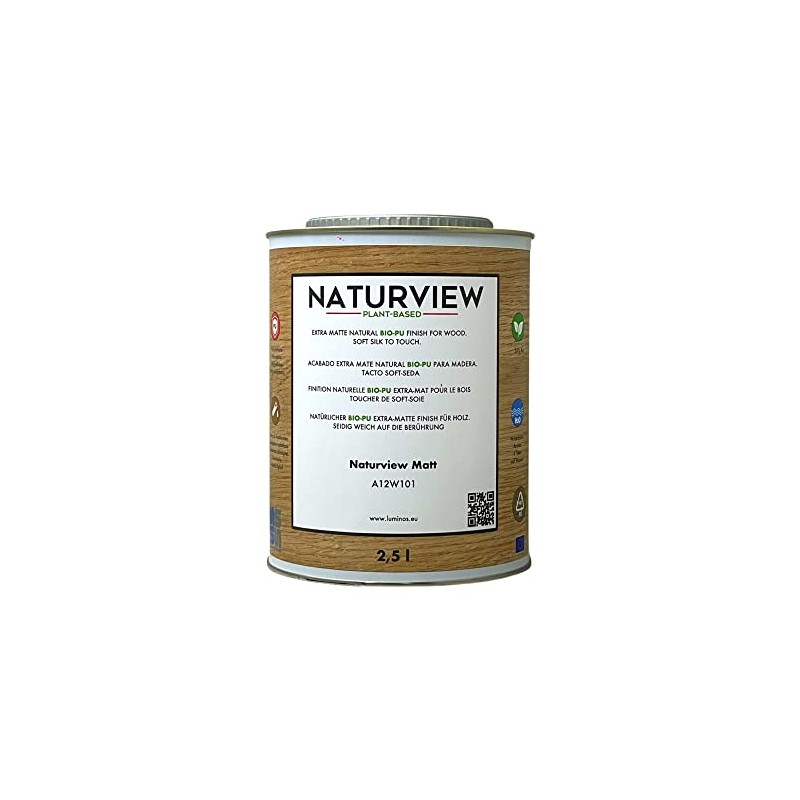 A12W101 NATURVIEW MATT - Water Based BIO-Polyurethane Clear Varnish for