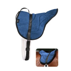 Tackmore Bareback Pad with Adjustable Girth Shock-Absorbing Riding Pad for Horse Riders Midnight Blue
