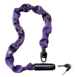 Kryptonite Keeper 785 Integrated Bicycle Lock Chain Bike Lock, 33.5-Inch, Purple