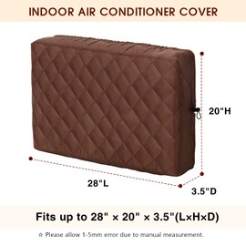 KylinLucky Indoor Air Conditioner Cover AC Cover for Inside Window Unit 28 x 20 x 3.5 inches Brown