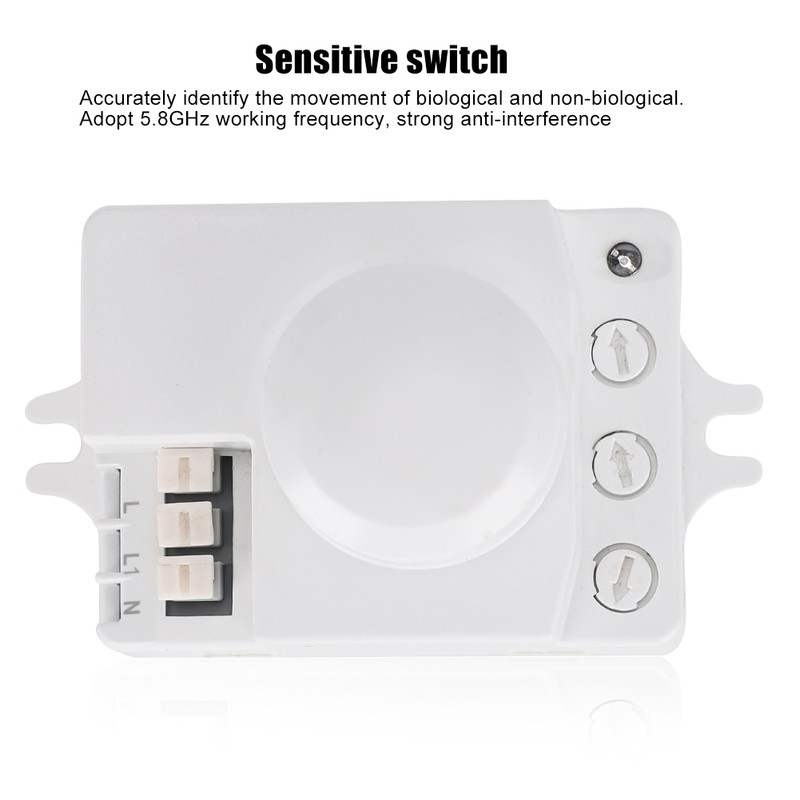 5.8GHz Smart Microwave Radar Sensor Light Switch Adjustable Knob Indoor