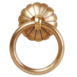 12 Pcs Ring Drawer Pulls,Antique Style Pure Brass Hangin Ring Cabinet Drawer Pull,1-1/2 in Solid Brass Drawer Knobs,Antique Bronze Dresser Drawer Handles,for Bookcase,Bedside Table,Storage Box etc