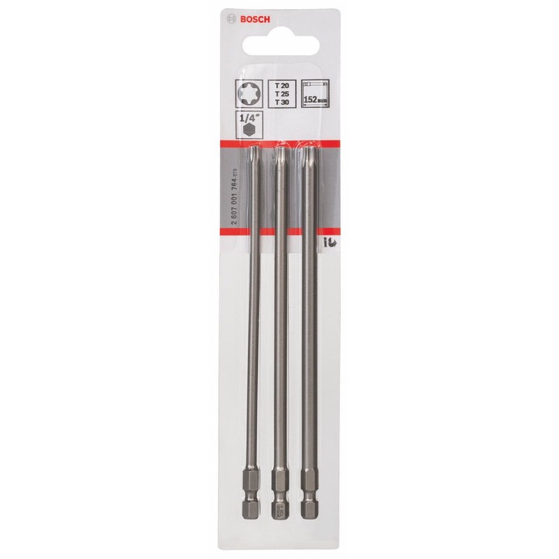 Bosch 2607001764 3-Piece Screwdriver bit Set, Extra Hard T20 T25