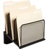 1InTheOffice Metal Mesh File Organizer, Black Wire Mesh 5 Section