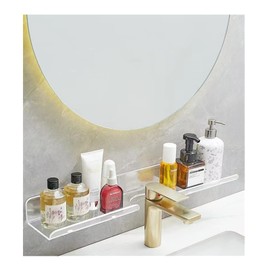 ROYALITA 17 Inch Acrylic Bathroom Shelf Organizer Over The Faucet, Bathroom Sink Rack Over The Sink Shelf, Countertop Organizer Kitchen Above Faucet