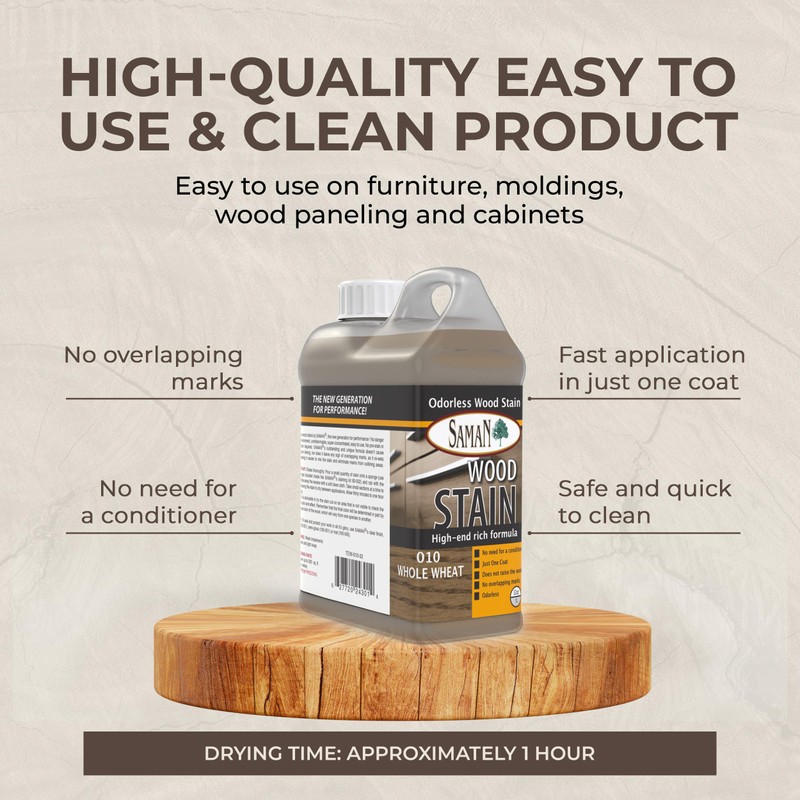 SamaN Interior Water Based Wood Stain - Natural Stain for
