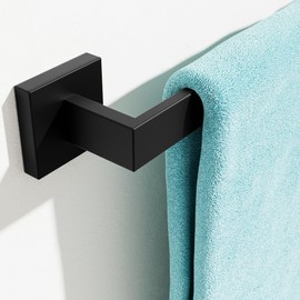 Alise Black Towel Bars,23.6 Inch Towel Holder Towel Racks for Bathroom and Lavatory,SUS304 Stainless Steel Hand Towel Hanger Rail Wall Mount,Useable Length 21.85 Inch Towel Bar
