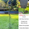 Metal Bird Bath Feeder and Bird House on Pole, 69.5"