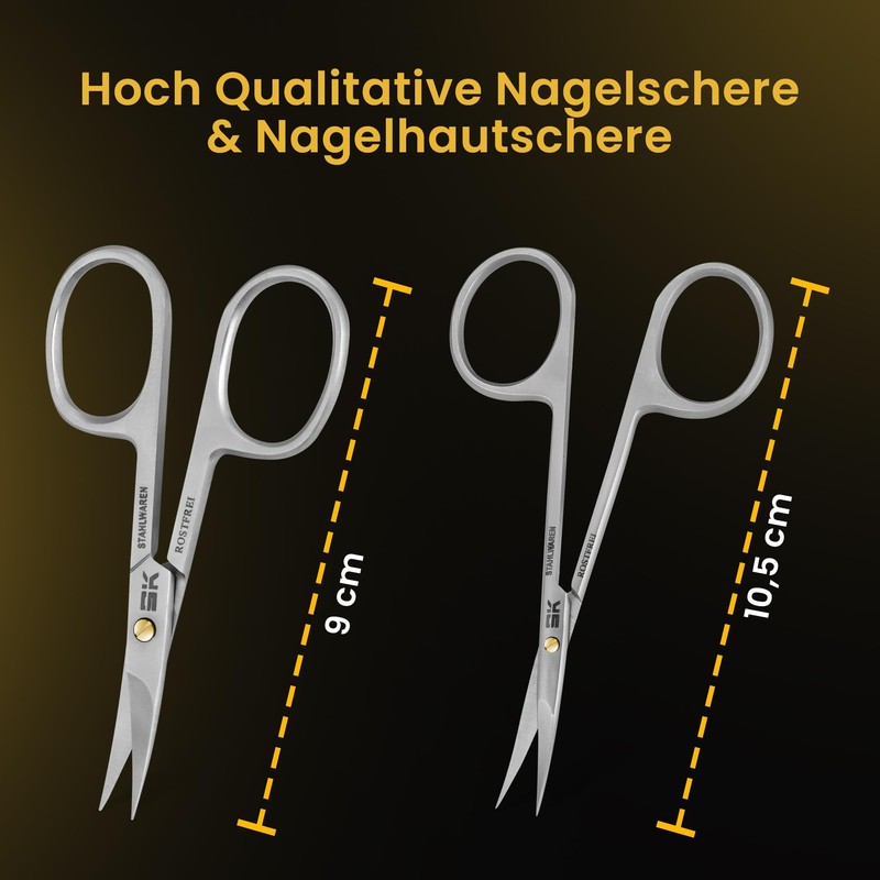 Sk Stahlwaren Scissors Set of 2 Cuticle Scissors Fine Curved