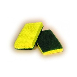 ACS Industries 74-612 Medium Duty Green Backed Yellow Cellulose Scrubber Sponge, Antimicrobial, UL Approved, Individual Wrapped, 6" x 3 3/8" x 3/4" (Pack of 20)