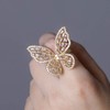 Gold Adjustable Butterfly Rings for Women Cubic Zirconia Ring Jewelry