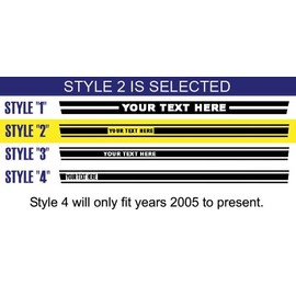 Rocker Panel Stripes Side Racing Decals for Ford Mustangs of All Years - 4 Styles & 20 Colors to Choose from (Style 2 :: Red)