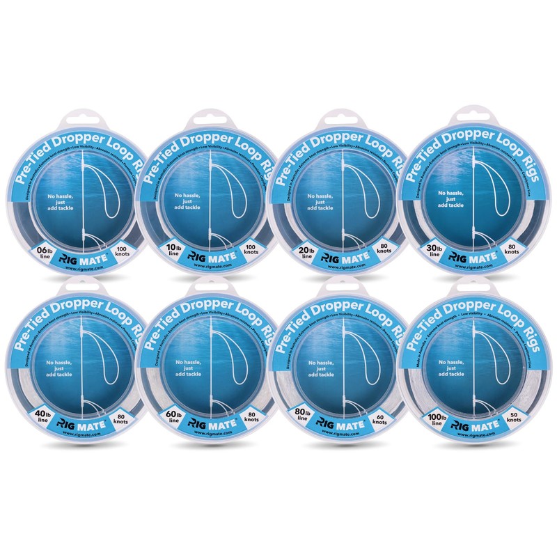 20 lb Pre-Tied Dropper Loop Rigs. Fishing Line Spool. Loops