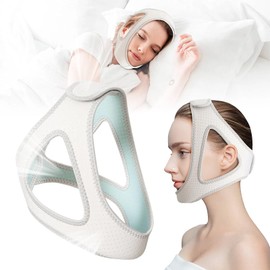 Chin Straps for Sleeping, Adjustable Breathable Jaw Support Head Band, Nighttime Mouth Closure Aid (M)