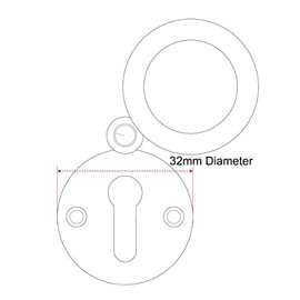 IRONZONE® Victorian Keyhole Covered Escutcheon, Protects The Door from Rusting and Damage, Essential Item to give a Polished Look to Your Door Satin Chrome 32mm
