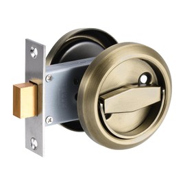 PATIKIL 4.8mm Round Recessed Pull Handle Knob, Recessed Pulls Hidden Concealed Handle Knob with Screws for Sliding Door Drawer, Bronze