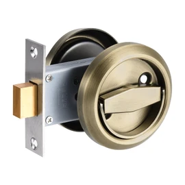 PATIKIL 4.8mm Round Recessed Pull Handle Knob, Recessed Pulls Hidden Concealed Handle Knob with Screws for Sliding Door Drawer, Bronze