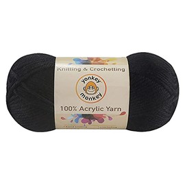 Acrylic Fancy Yarn 3-Pack by Yonkey Monkey 300gr Knitting Crochet DIY Art Craft (Black 112)