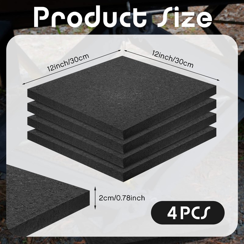 4 Pcs RV Leveling Blocks 12x12x0.75 Inch Thick Rubber RV