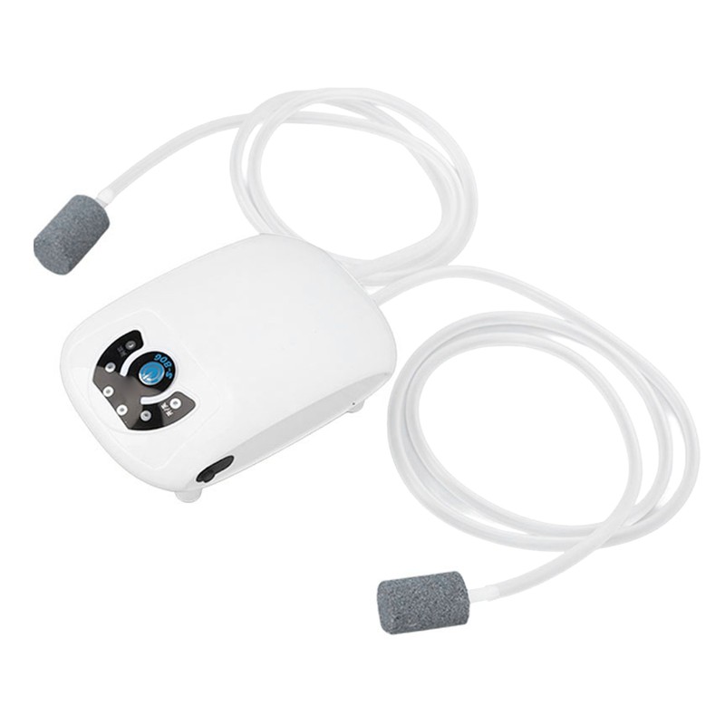 Aquarium Oxygen Pump Silent 2 Outlets Small Portable Fish Tank