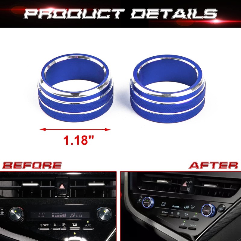 x xotic tech 2pcs Centre Console AC Climate Control Knob