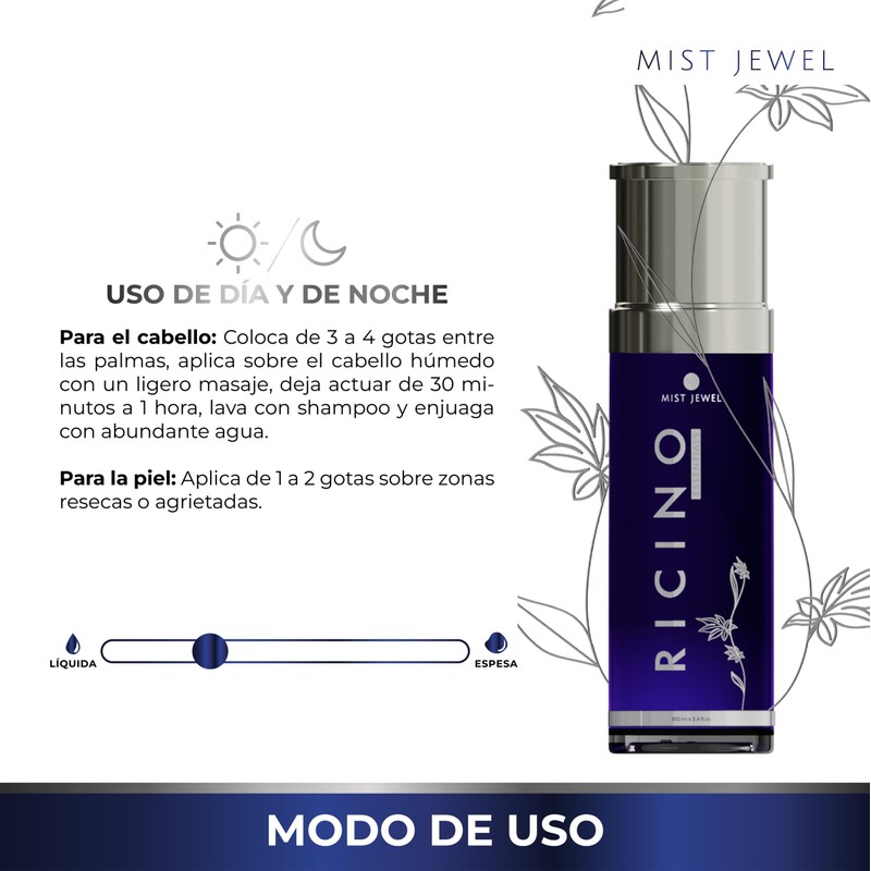 MIST JEWEL Aceite esencial de Ricino 100% puro y natural