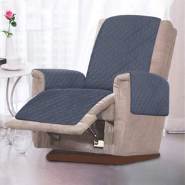 JTWEB Armchair Protector, Relax Chair Cushion with Non-Slip, 1 Seater Armchair Protector, Sofa Throw with 2.5 cm Widths Adjustable Straps (Grey)