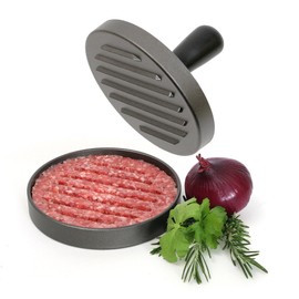 Wenco premium burger press, 12 x 1.8 cm, aluminium/plastic, hamburger press with non-stick material, anthracite, 555623