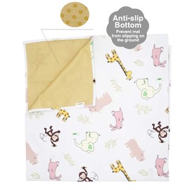 Alfombrilla de piso Splat para debajo de sillas altas, artes y manualidades, de CLCROBD, impermeable de 51 pulgadas, antideslizante para alimentos, salpicaduras de derrames, alfombrilla de picnic, lavable y portátil, Animales de la jungla