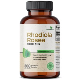 Futurebiotics Rhodiola Rosea 1000 MG Adaptogenic Herb Supports Brain Health, Energy, Stress & Mood - Non-GMO, 300 Vegetarian Capsules