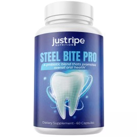 Just Ripe Steel Bite Pro for Teeth and Gum Repair Advanced Formula Dental - 60 Caps