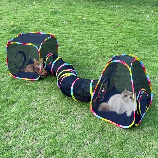 Gonpetgp Outdoor Cat Enclosures, Cat Tunnels Tents Cubes for Indoor