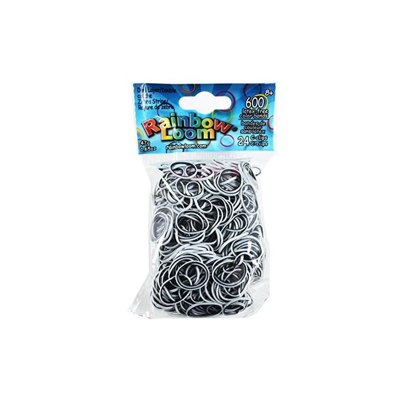 Rainbow Loom Dual Layer Bands, Zebra Stripe