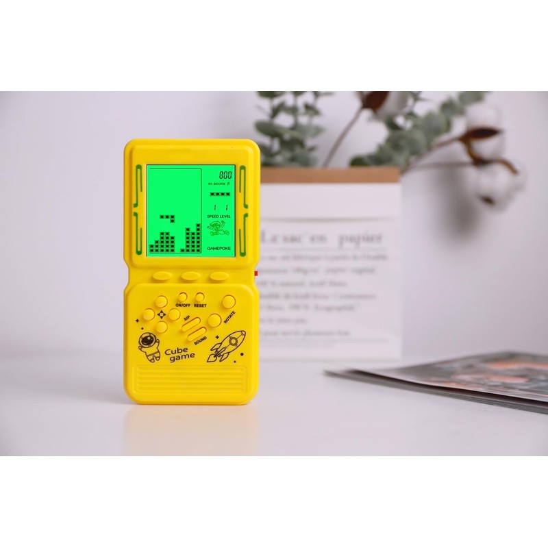 HLF Retro Brick Game Console Large Screen with Green Backlight