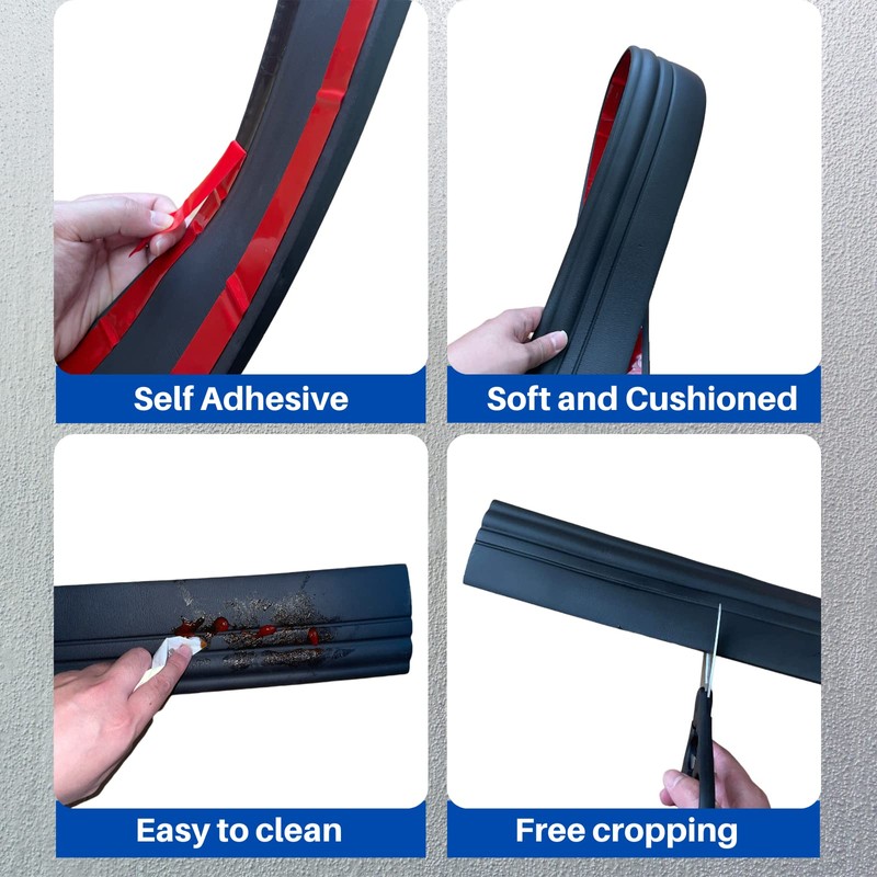 COUKIU Flexible Baseboard Molding Trim, Peel and Stick Rubber Wall