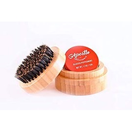 Alpha Beard Brush for Waves and Beards - Boar Bristles, Includes Balm - Made from Sustainable Bamboo