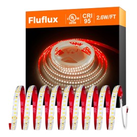FluFlux LED Strip Lights Neutral White 3500K, 24V High Efficacy Tape, 160LED/m, UL Listed, CRI95, Dimmable, 8 LEDs Cuttable, VHB Adhesive Equipped, 16.4FT for Rooms, Stairs, Shelves (NO Power Supply)