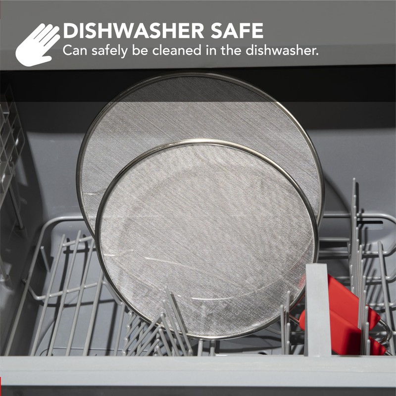 ALPHA LIVING Splatter Guard for Frying Pan & Food Strainer