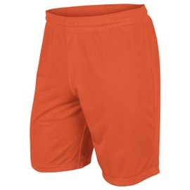 CHAMPRO Boys' Dynamic Tricot Mesh Shorts, Orange, Large