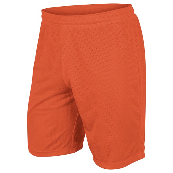 CHAMPRO Boys' Dynamic Tricot Mesh Shorts, Orange, Large