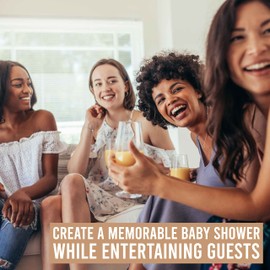 Hilarious Baby Shower Games Set – 75 Double-Sided Cards for 25 to 75 Guests, 6 Games, Predictions, Who Knows Mommy, Beer Belly or Baby Bump, Gender Neutral and Fun for Boys & Girls (Woodland)