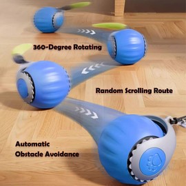 Interactive Cat Toys Ball for Indoor， Smart Cats Balls， Speedy 3.0 Tail Cat Toys(2025 Edition)，Obstacle Avoidance Speedy Toys for Enrichment，Anti-Depression Fun Gift for Cats & Dogs（Blue）