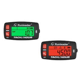 2 PCS of Runleader LCD Bluetooth Tach/Hour Meter, Maintenance Reminders, Battery Replaceable for Lawn Mower Generator Boat Snowmobile.