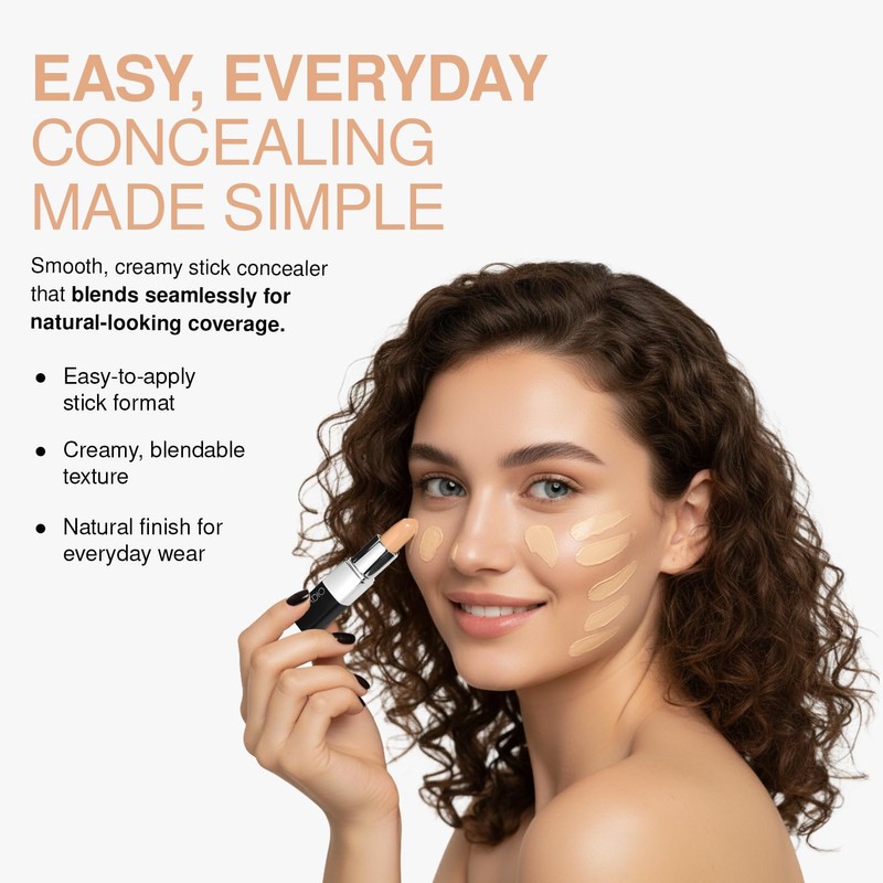 Palladio Stick Concealer, Everyday Long lasting Full to Medium Coverage,