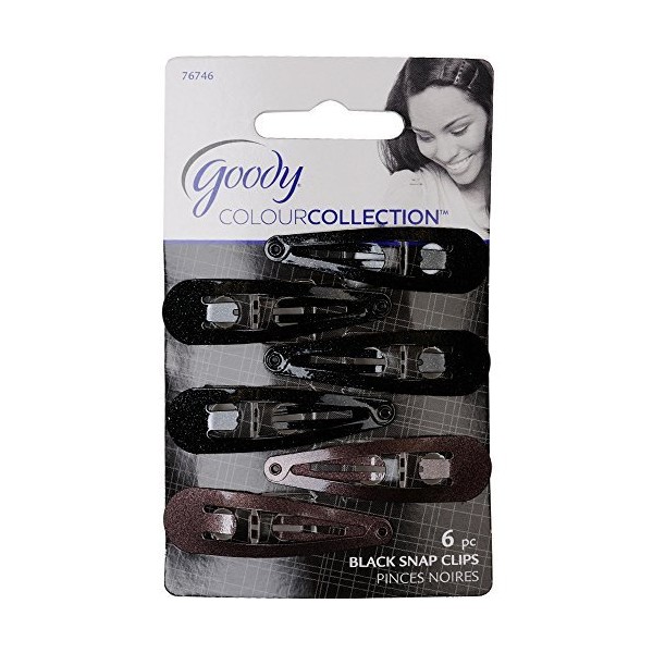 Goody Women's Colour Collection Contour Clips, Black, 6 Count