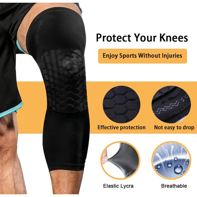 LARDROK Breathable Basketball Knee pads Compression Kneepad Sport Volleyball Long