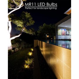 Noobibaba MR11 LED Bulb Landscape Light Bulbs, GU4 LED Bulb 12V 3W 2700K MR11 Landscape Light Bulbs for Low Voltage Landscape Lighting, Die-Cast Aluminum Lamp Cup, Non-Dimmable 2-Count